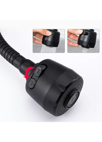 Змішувач для кухні F40993-6 з гнучким виливом, 2 режими, чорний Frap (371644787)