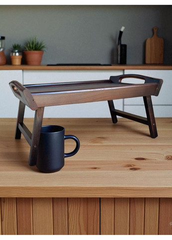 Складной кофейный столик для завтрака в кровать темний 42×28×17 см №6 No Brand (362193169)