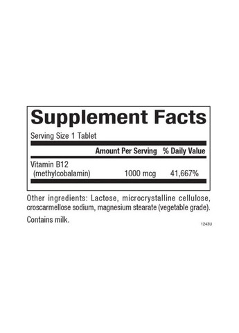 БАД Витамин B12 для вегетарианцев Метилкобаламин 1000 мкг 90 табл Natural Factors (367957235)