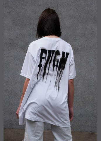 Оверсайз футболка з принтом fight white Without (325989210)