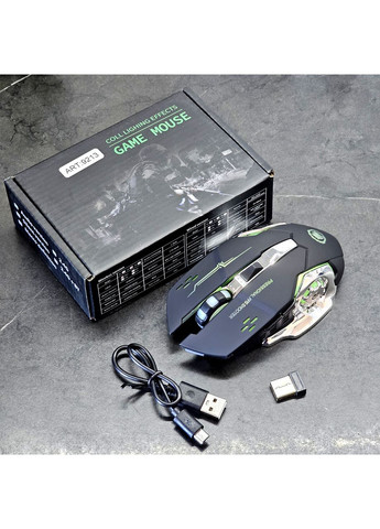 Бездротова ігрова мишка T2 з підсвічуванням, type-c зарядка black No Brand (355949687)