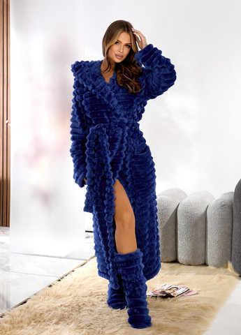 Женский махровый халат миди с капюшоном Modena (362577641)