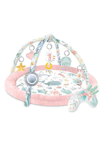 Развивающий интерактивный игровой коврик для детей малышей с игрушками подушкой (476609-Prob) Океан розовый Unbranded (285738618)