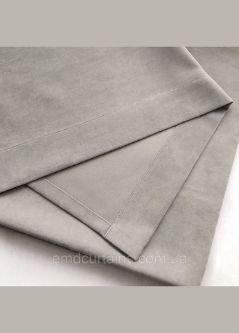 Комплект штори 2 шт. з підхватами 280х250 см мікровелюр Сірий, тюль бамбук 450 см Тепло-білий No Brand (337358480)