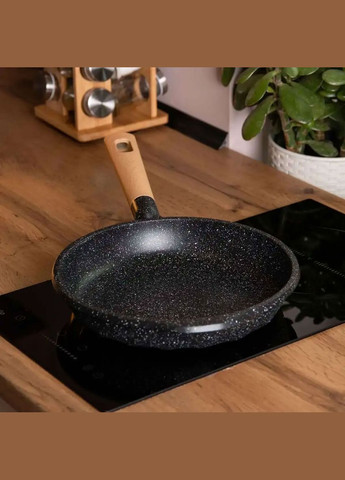 Сковорода алюминиевая с мраморным антипригарным покрытием 28 см, черный MGC (322771168)