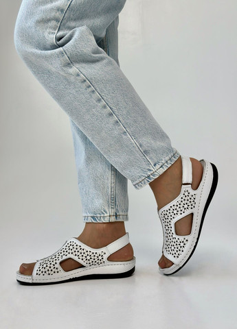 Белые босоножки женские кожаные Sherlock Soon