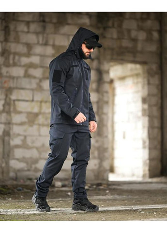 Армійський чоловічий демісезонний костюм SoftShell синій Freedom