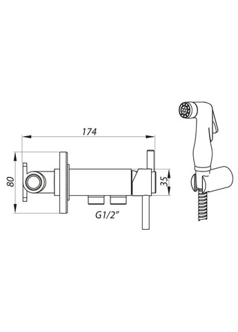 Смеситель для гигиенического душа и бачка унитаза LR53981 (LL1460) Zerix (315151847)