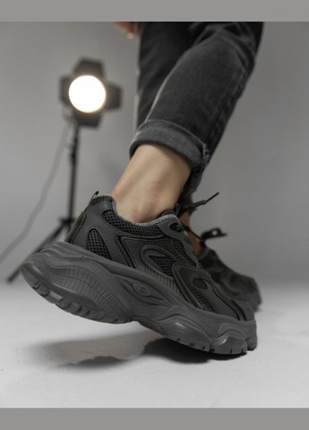 Стильные женские зимние кроссовки черные No Brand чёрные зима (305076292)