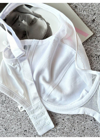 Білий комфортний бюстгальтер великих розмірів м’які чашки без поролону білий Lanny Mode