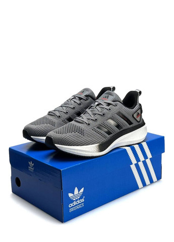 Светло-серые демисезонные кроссовки мужские adidas lite gray black No Brand Profoam