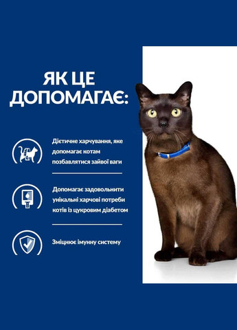 Hill’s PRESCRIPTION DIET m/d Сухий корм для котів при цукровому діабеті, з куркою, 1,5 кг Hill's (345743130)