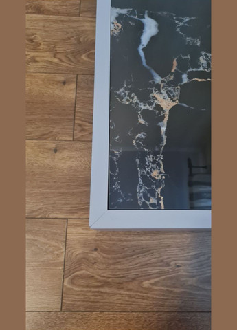 Журнальный столик Black 640х640х250мм Шиншилла серая + Черно-белый керамогранит No Brand Grail (333835222)