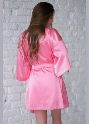Атласний халат з поясом Wiktoria 629 pink (284665905)