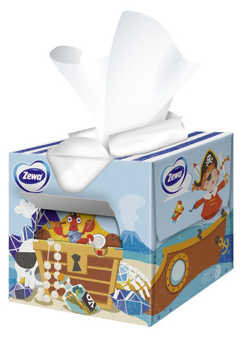 Салфетки косметические Kids Zoo Cube трехслойные, 60 шт. Zewa 6287 (328398161)