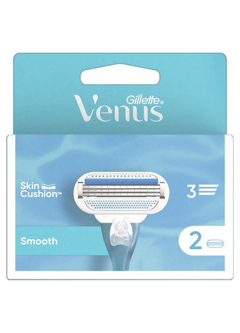 Змінні картриджі для гоління (леза) жіночі Venus Smooth, 2 шт Gillette (304575387)