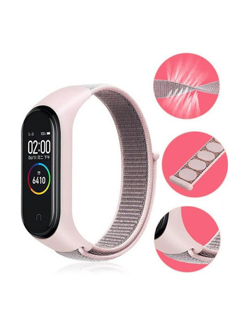 Ремешок Nylon New для Xiaomi Mi Band 3/4/5/6/7 Розовый Epik (372163723)