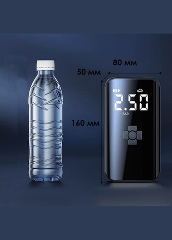 Портативний автомобільний компресор CQB-008-04 бездротовий з дисплеєм ліхтариком Type-C 14 шт Helloleiboo (353828115)