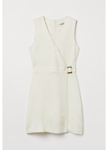 Белое деловое женское платье из льняной смеси н&м (56735) xl белое H&M