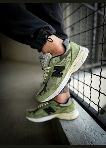 Зеленые всесезонные кроссовки мужские и женские new balance 990 v3 green | нью беланс 990 зеленые No Brand