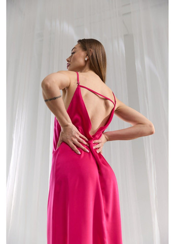 Фуксиновое (цвета Фуксия) слип дресс с обнаженной спиной фуксия Bessa