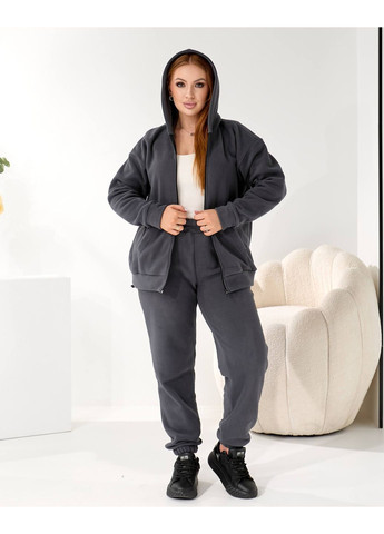 Жiночий теплий костюм на змiйцi графiтового кольору 35867 No Brand (367738665)