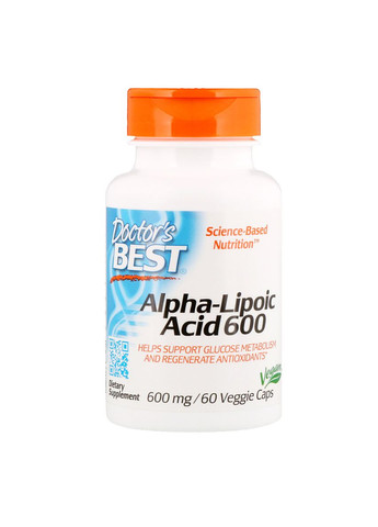 Альфа-липоевая кислота, Alpha-Lipoic Acid, 600 мг, 60 капсул Doctor's Best (330626549)