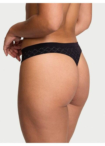 Трусики-стринги женские Seamless Thong Panty черные L Victoria's Secret (316659245)