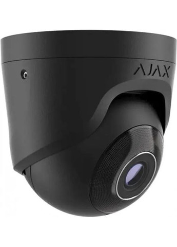 IP-камера проводная TurretCam, 5мп, 2.8мм, Poe, True WDR, IP 65, ИК 35м, аудио, угол обзора 100° до 110°, купольная, черная Ajax (314748424)