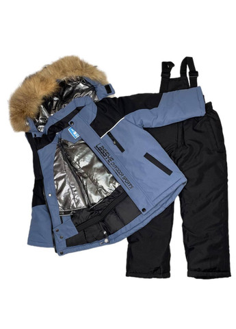 Синій демісезонний комбінезон 2-ка-зима хлоп. чорно н38-09 Lassye