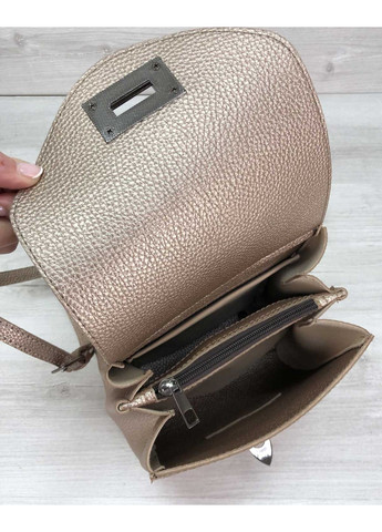 Сумка женский рюкзак золото маленький стильный для повседневного использования экокожа ProDobro (367264863)