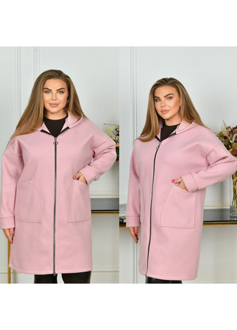 Рожеве демісезонне Пальто жіноче кашемірове No Brand