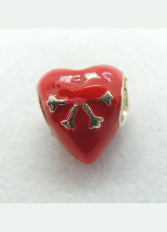Шарм на браслет золотистый кулон шарм Бусинка красная с золотистой снежинкой в форме сердца Fashion Jewelry (285110573)