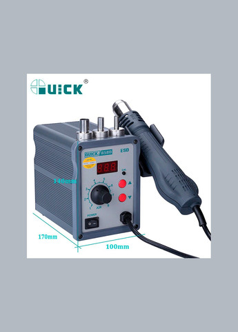 Термовоздушная паяльная станция 858D фен 750 Вт/100-450°С/30 л/мин Quick (317204227)