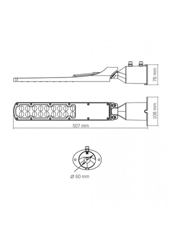 LED ліхтар вуличний 50W IP65 5000Lm 5000K, захист від води та пилу (VLSLE18-0505) Videx (311226020)