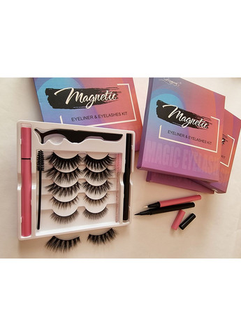 Набір багаторазові самоклеючі накладні вії 5 моделей + ДВА маркера: та прозорий Magnetic Lashes (366668570)