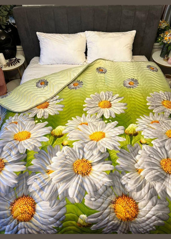 Ковдра з натуральним наповнювачем Полуторна мікрофібра 145х200 см зелена (П4К-lito-kovdra-001-55) No Brand (306633490)