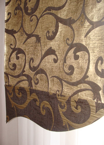 Жесткий ламбрекен Парча 2м золотой с коричневым (11_8ж) Firanka Venzel (336386430)