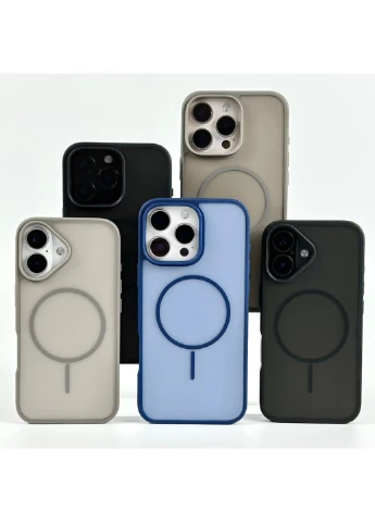 Силіконовий чохол Matte Color Case With Magnetic Thin Circle для iPhone 14 Black No Brand (382864589)