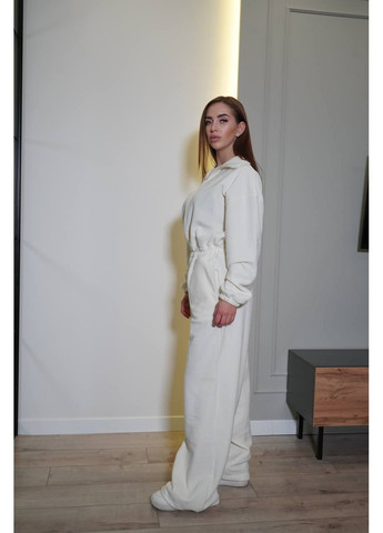 Женский флисовый комбинезон на молнии MonCher комбинезон-брюки молочный повседневный флис