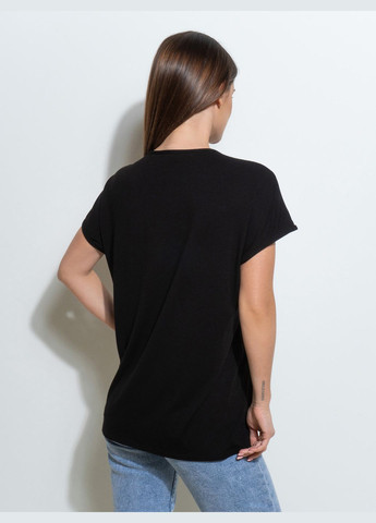 Черная летняя футболки ISSA PLUS 14496