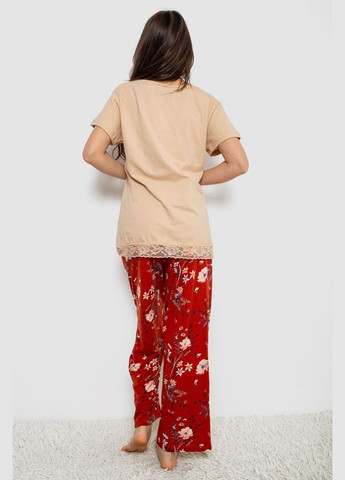 Бежевая всесезон пижама женская с принтом,, Andi