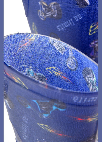 Осенние сапоги резиновые детские темно-синего цвета Let's Shop