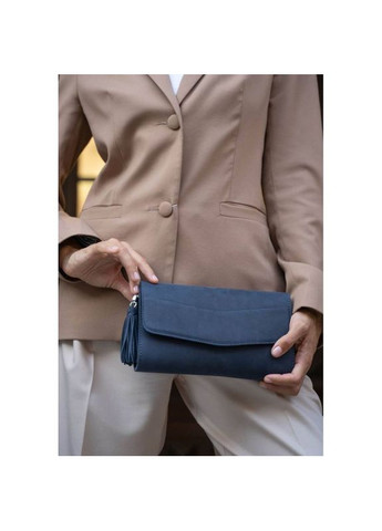 Сумка жіноча шкіряна через плече з ремінцем Еліс синя Crazy horse BlankNote (302009128)