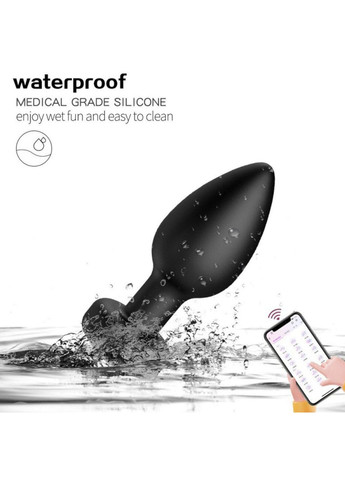 Анальная вибропробка с управлением через программу, 9 см No Brand (369656248)