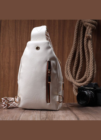 Жіноча сумка з однією лямкою через плече з гладкої екошкіри 22768 Білий Vintage (304533814)