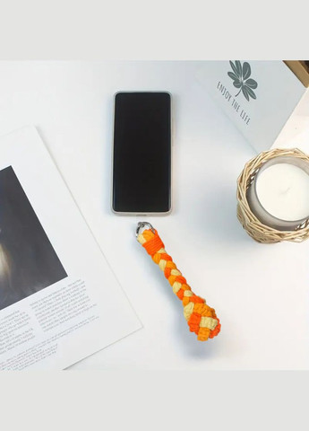 Набір макраме для рукоділля і плетіння брелока для ключів і аксесуарів 17.3х3.5 см триколірний помаранчевий No Brand (369802837)