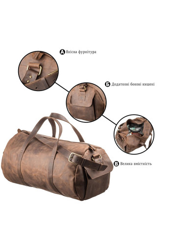 Сумка дорожня 11045 Коричнева Grande Pelle (331908347)