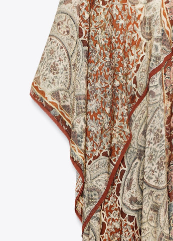 Комбинированное платье Zara с орнаментом