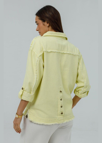Желтая демисезонная куртка джинсовая женская Lora